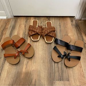 Bundle of Sandals, 3 Pairs, Size 8